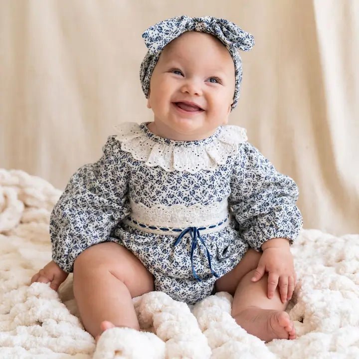 Wholesale Floral Print & Lace Baby Girl Romper (Organic)