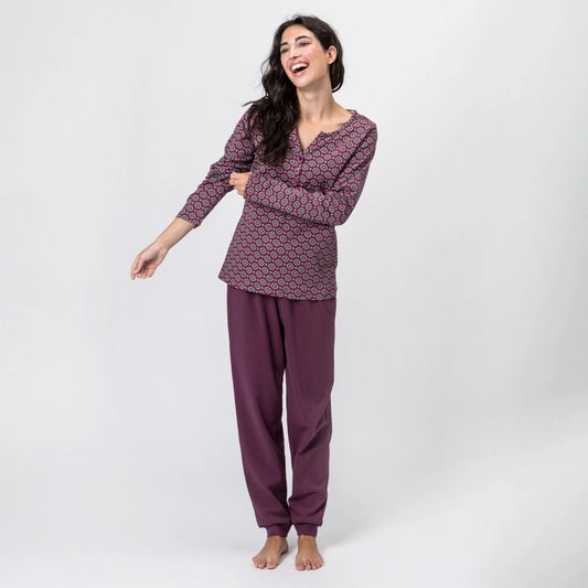 Organic Cotton Pajama Beta Suzani Plum