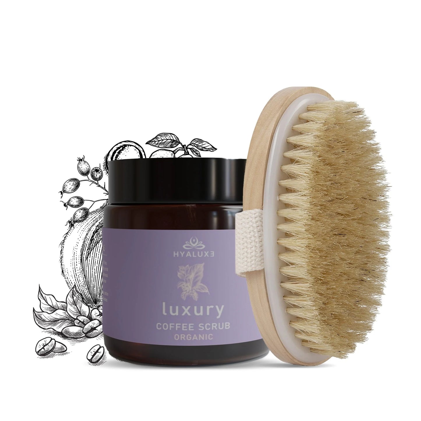 Deluxe Cellulite Skin Repair Coffee Scrub with Brush