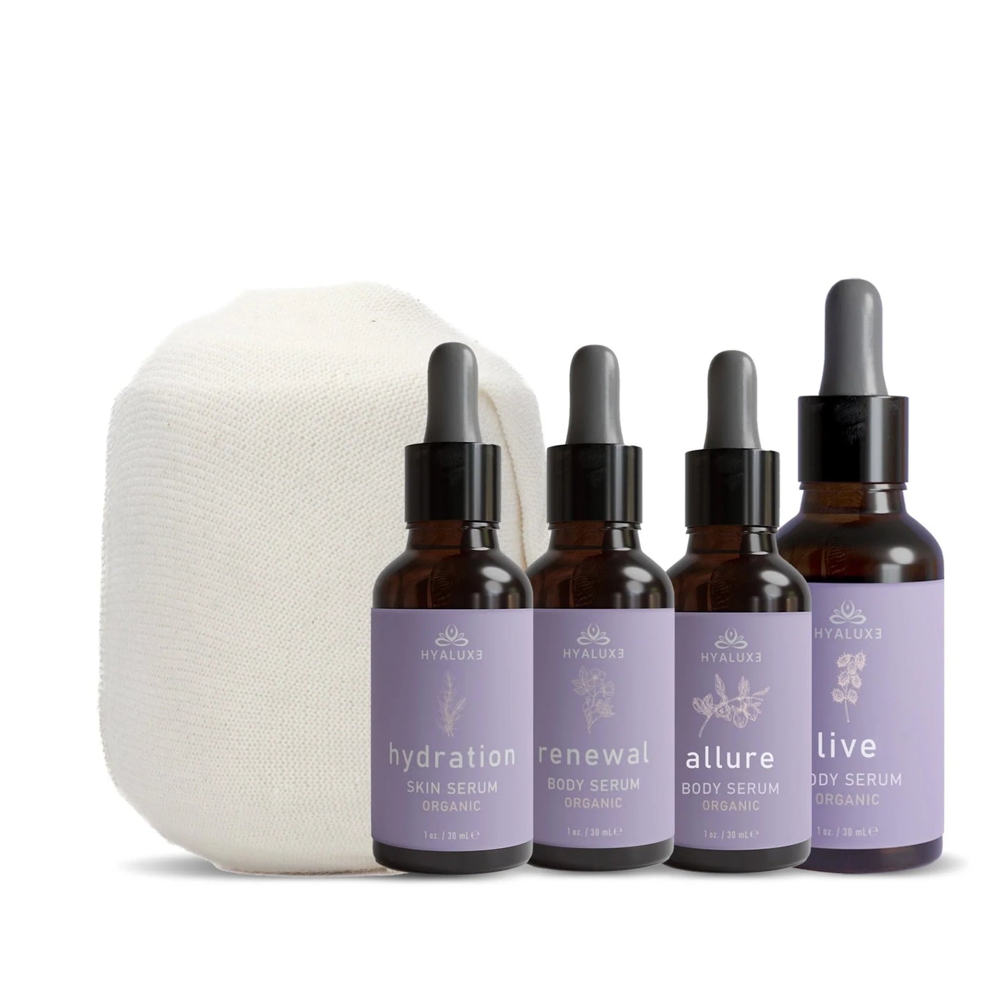 Skin and Body Serum Bundle with Organic Cotton Body Wrap