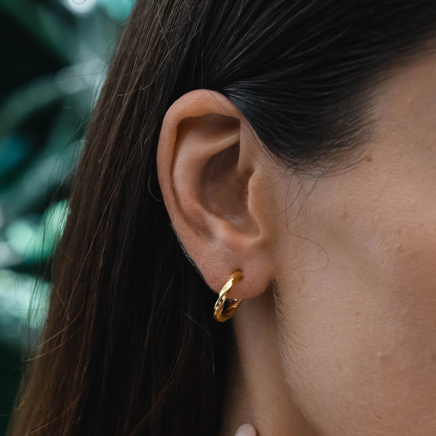 Twisted Gold Hoop Earrings