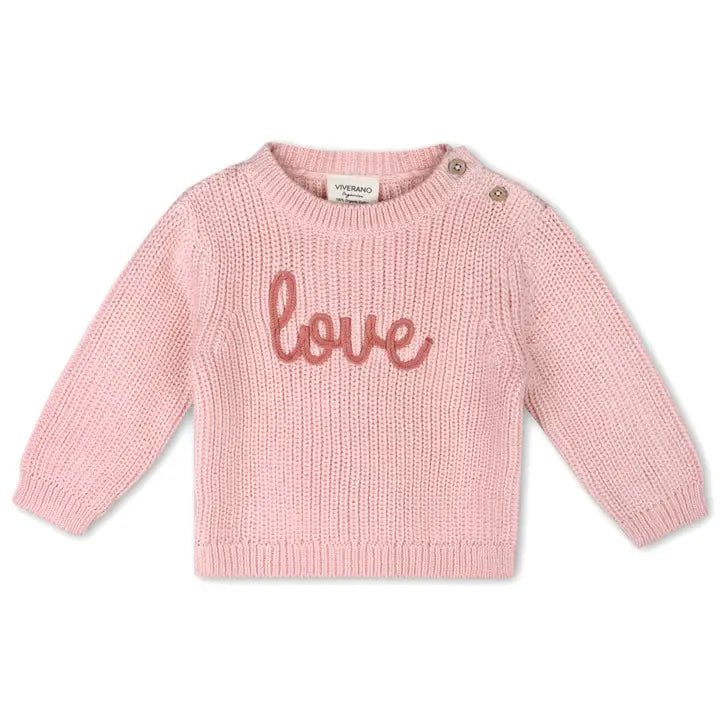 Love Embroidered Chunky Knit Baby Sweater (Organic)