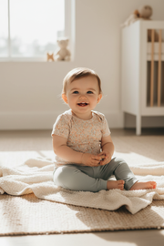 12-Month Baby in Afton Belmont Onesie & Mist Leggings