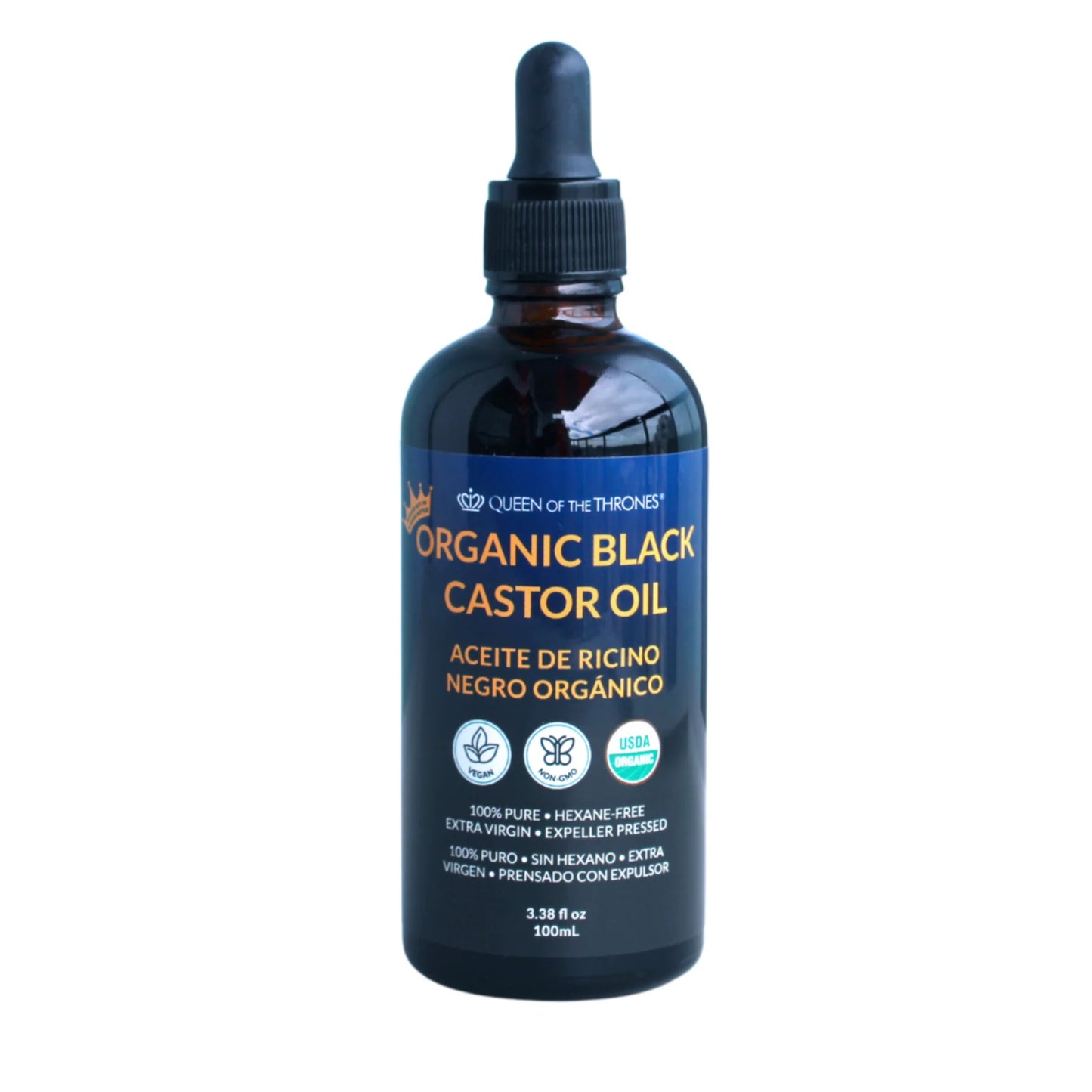 Organic Black Castor Oil 3.38oz | 100% Pure, Hexane-Free, Extra Virgin
