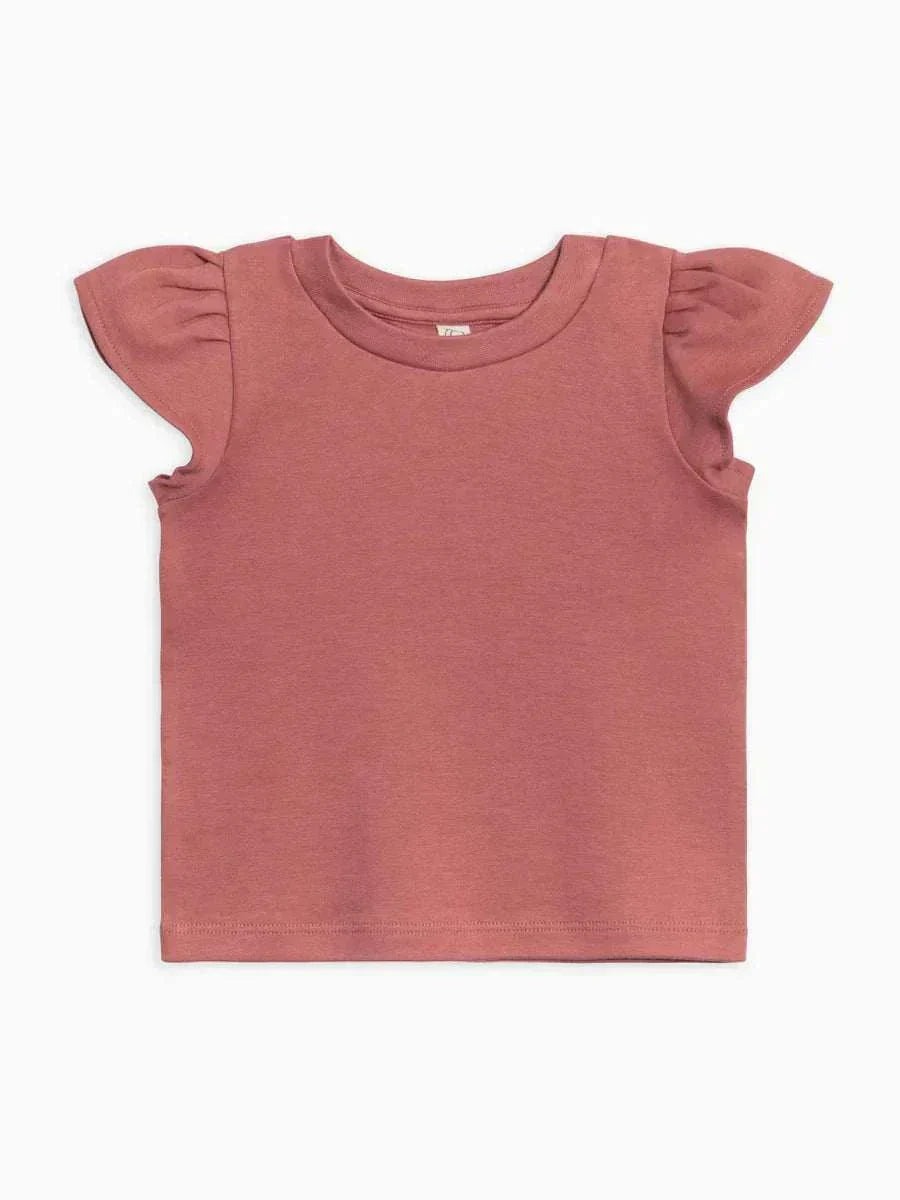 Pearl Petal Sleeve Tee made from organic cotton with petal capped sleeves.