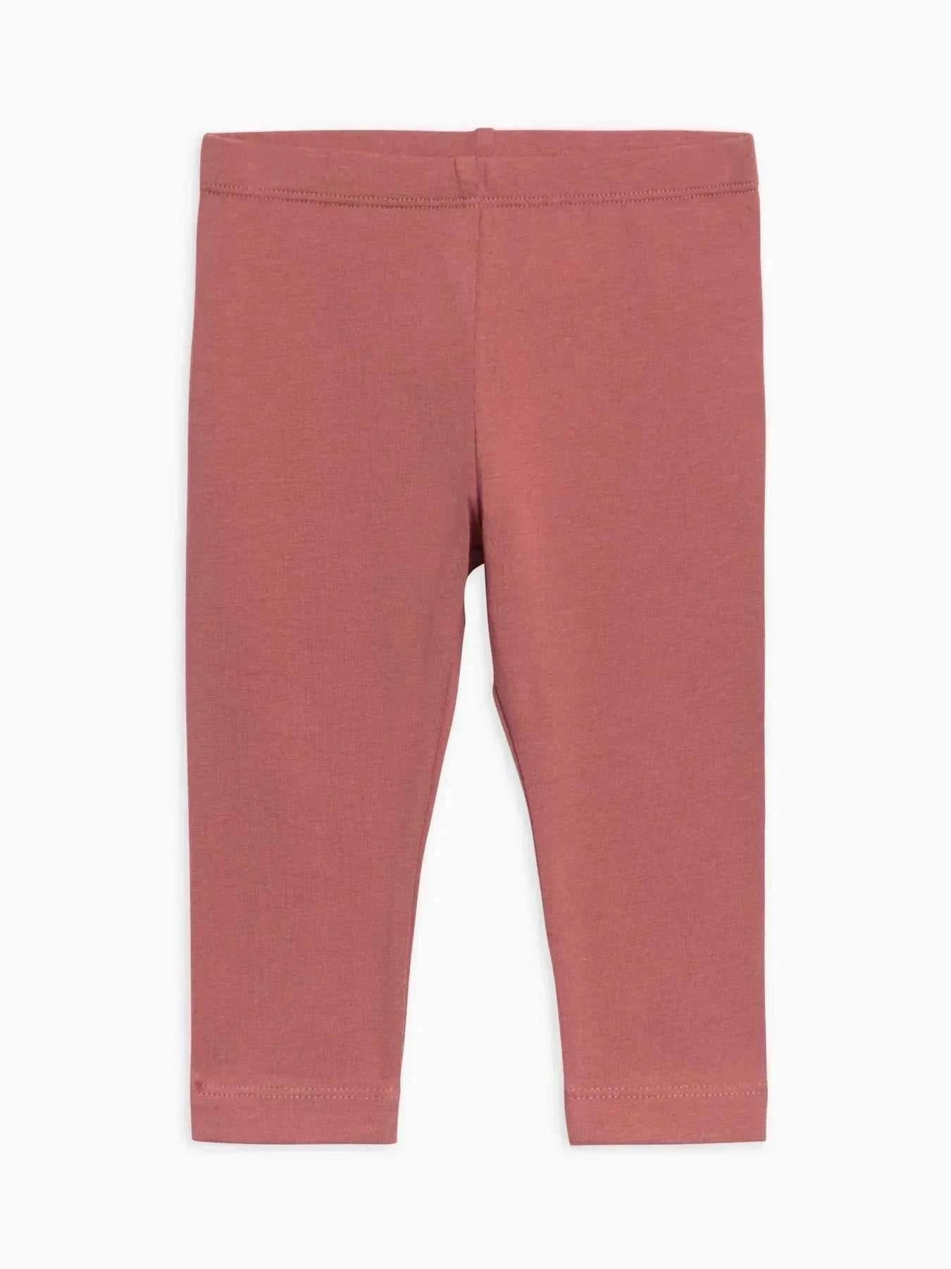 Organic leggings for kids, rose pink, soft and stretchy, sustainable single jersey fabric.