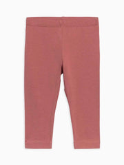 Organic leggings for kids, rose pink, soft and stretchy, sustainable single jersey fabric.