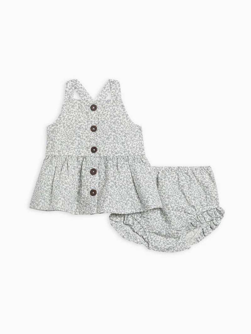 Birdie Linen Ruffle Tank Set