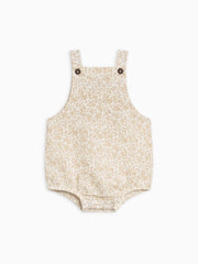 Alani Linen Bubble Overalls with adjustable straps and front patch pocket for kids.