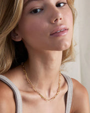 I Am Enough Gold Paperclip Necklace