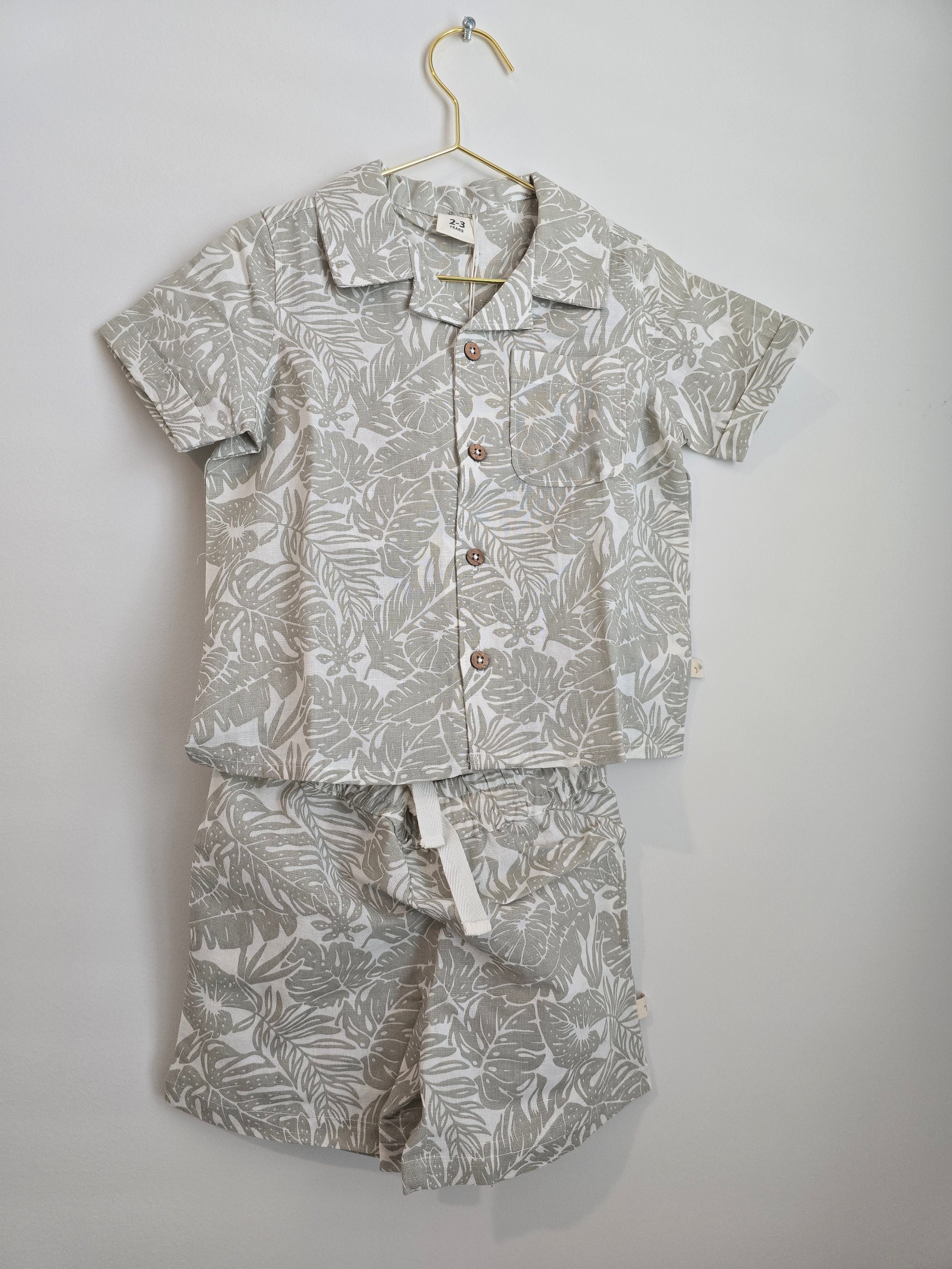 Tropical Print Shirt and Short Set