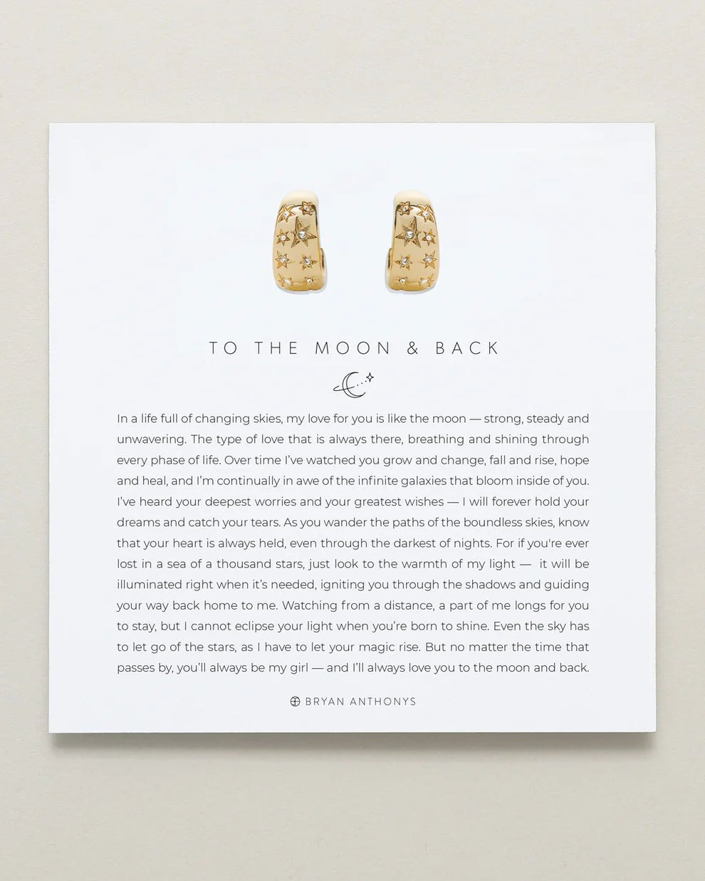 TO THE MOON & BACK HOOP EARRINGS