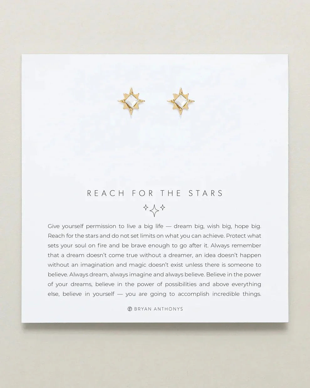 Reach For the Stars Earrings, gold finish, star design, by Bryan Anthonys.