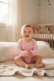 Baby Girl in Pink Onesie