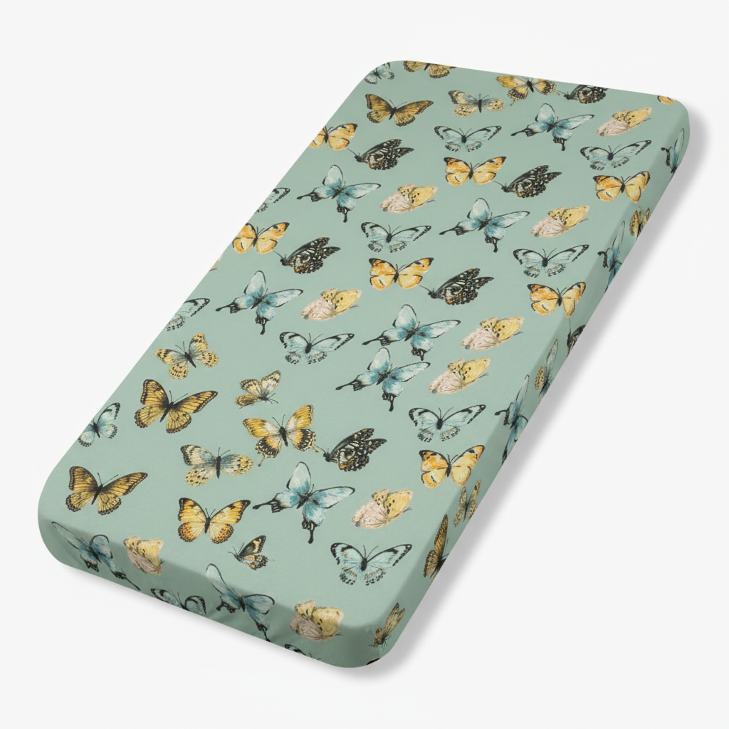 Butterfly Crib Sheet Mockup