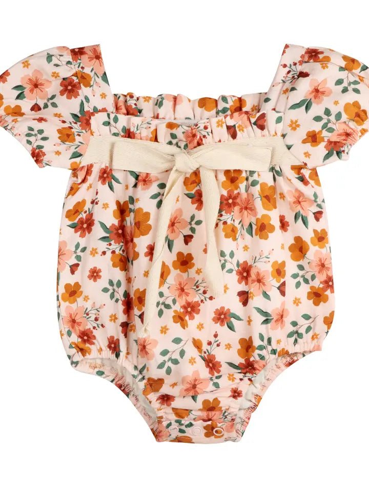 Summer Floral Baby Bubble Romper (Organic Muslin)