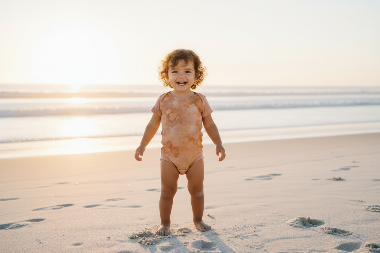 Desert Sunset Onesie - Girl Facing Forward