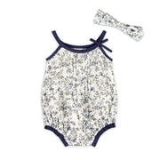 Gia Floral Muslin Baby Romper + Headband (Organic Cotton) - Natureworks Design
