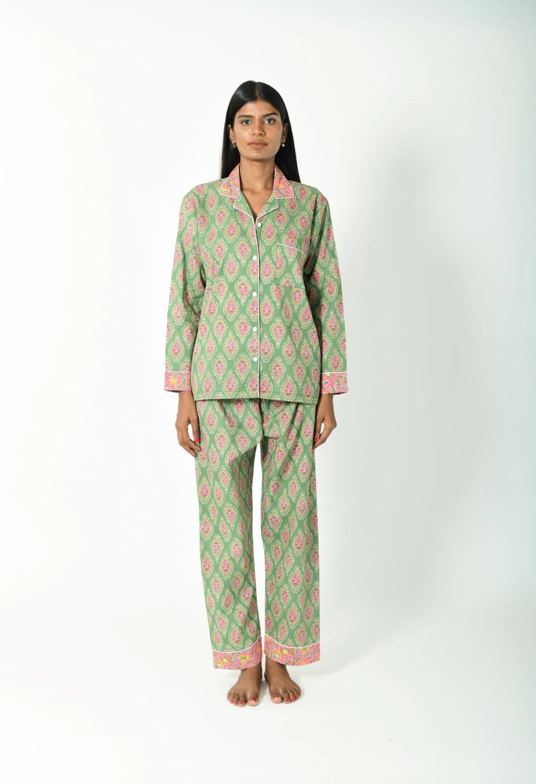 Jaipur Jade Long Pajamas - Natureworks Design