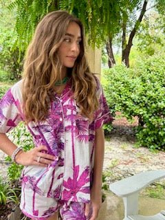 Summer PJ Short Set Palms - Natureworks Design