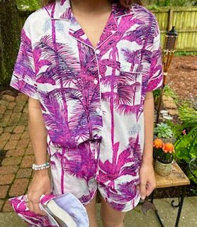 Summer PJ Short Set Palms - Natureworks Design