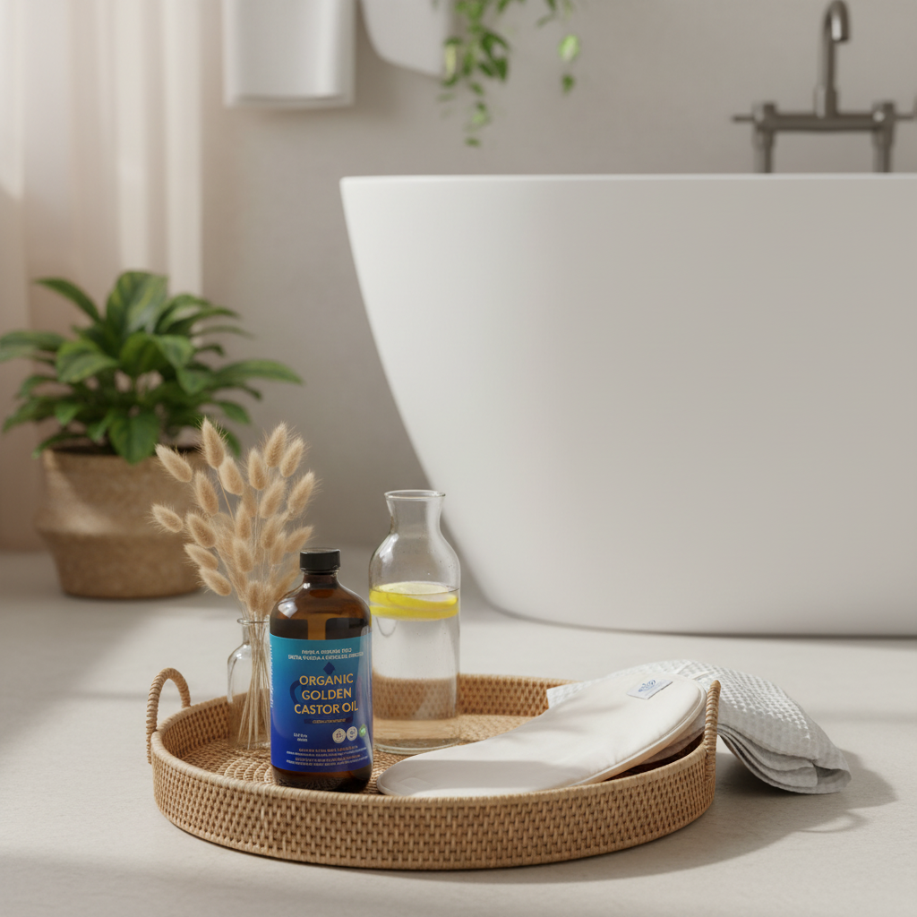 Pelvic Castor Oil Pack Kit - Bathtub Scene