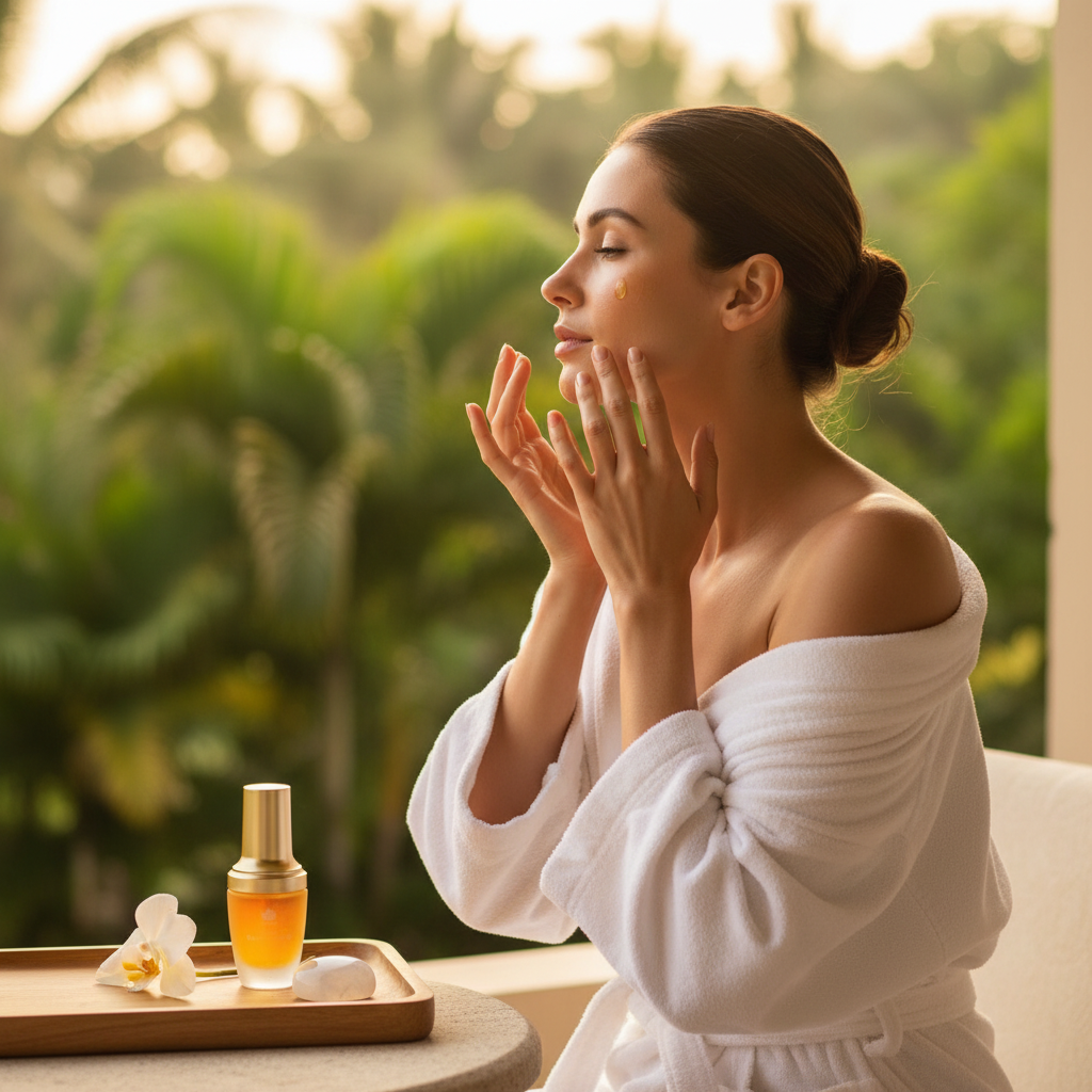 Timeless Kumkumadi Oil - Woman Using Product