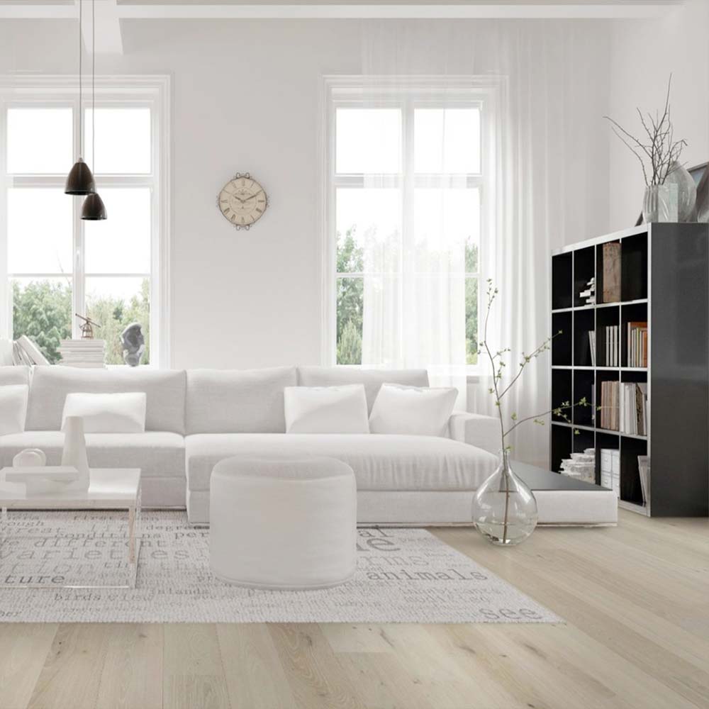7.5" WIRE BRUSHED ASPEN WHITE OAK WOOD FLOORING