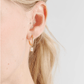Emerald Cut Topaz Dangle Hoops