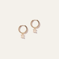 Emerald Cut Topaz Dangle Hoops