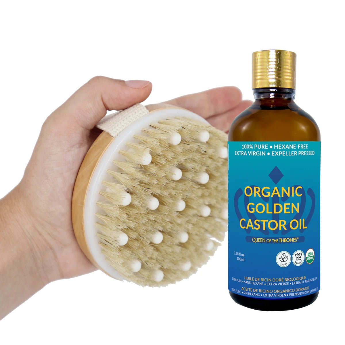 Castor Oil Lymphatic Dry Brush Kit