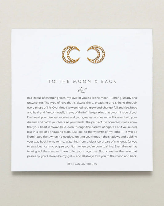 TO THE MOON AND BACK STUD EARRINGS