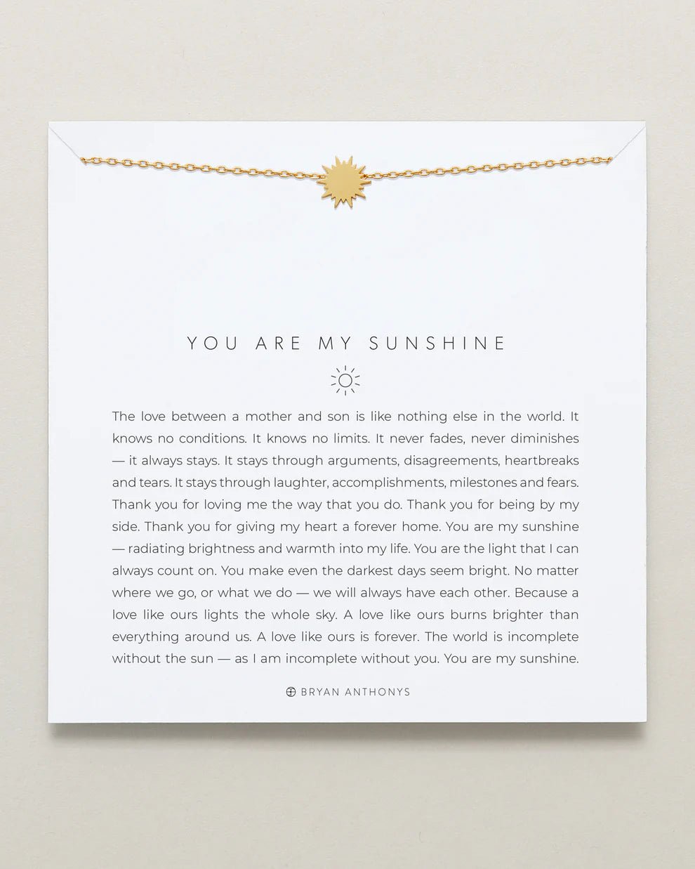 YOU ARE MY SUNSHINE ICON NECKLACE (MOTHER SON)
