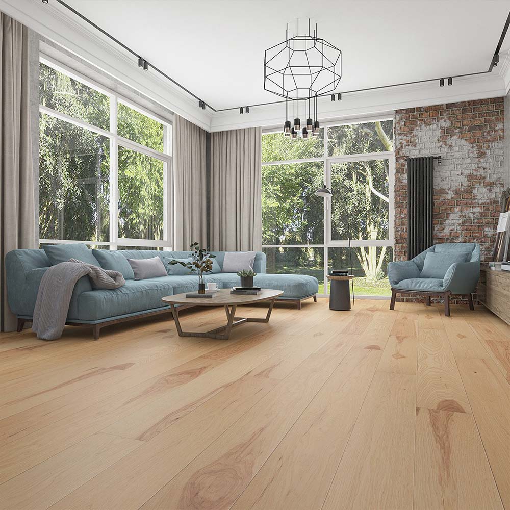 7.5" WIRE BRUSHED TETON HICKORY WOOD FLOORING