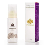 Anti-Age Serum bottle and box with natural ingredients for youthful skin rejuvenation.