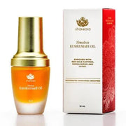 Timeless Kumkumadi Oil bottle and packaging enriched with saffron, sandalwood, and lotus for radiant skin.