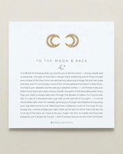 TO THE MOON AND BACK stud earrings, crafted in brass with crystals, symbolizing eternal love and cosmic elegance by Bryan Anthonys.