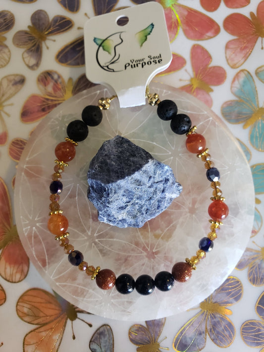 Orange Bluestone Diffuser Bracelet Size 8" - Your Soul Purpose
