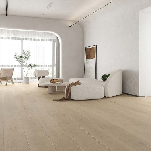 7.5" WIRE BRUSHED PALMA WHITE OAK WOOD FLOORING